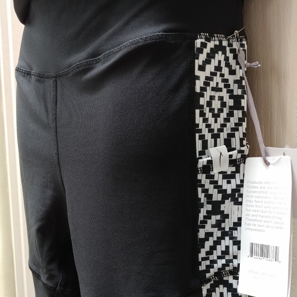 NWT X by GOTTEX Back Zip Leggings - Picture 2 of 8